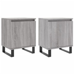 vidaXL Mesita de noche 2 uds madera ingeniería gris Sonoma 40x30x50 cm