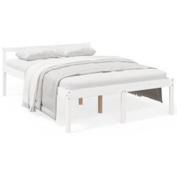 vidaXL Cama para personas mayores madera maciza de pino 135x190 cm