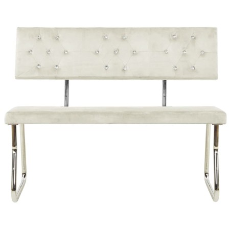 vidaXL Banco de terciopelo blanco crema 110 cm
