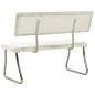 vidaXL Banco de terciopelo blanco crema 110 cm vidaXL Banco de terciopelo blanco crema 110 cm