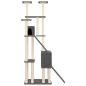 vidaXL Rascador para gatos con postes de sisal gris oscuro 190 cm vidaXL Rascador para gatos con postes de sisal gris oscuro 190 cm