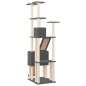 vidaXL Rascador para gatos con postes de sisal gris oscuro 190 cm vidaXL Rascador para gatos con postes de sisal gris oscuro 190 cm