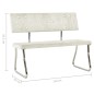 vidaXL Banco de terciopelo blanco crema 110 cm vidaXL Banco de terciopelo blanco crema 110 cm