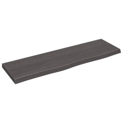 vidaXL Encimera baño madera maciza tratada gris oscuro 100x30x(2-4) cm