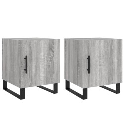 vidaXL Mesitas noche 2 uds madera ingeniería gris Sonoma 40x40x50 cm