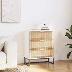 vidaXL Aparador de madera contrachapada blanco 60x30x75 cm