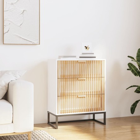 vidaXL Aparador de madera contrachapada blanco 60x30x75 cm