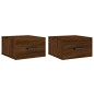 vidaXL Mesitas de noche de pared 2 uds color roble marrón 35x35x20 cm vidaXL Mesitas de noche de pared 2 uds color roble marrón 35x35x20 cm
