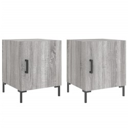 vidaXL Mesitas noche 2 uds madera ingeniería gris Sonoma 40x40x50 cm