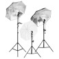 vidaXL Set de iluminación de estudio con trípodes y sombrillas vidaXL Set de iluminación de estudio con trípodes y sombrillas