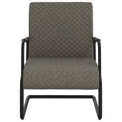 vidaXL Silla voladiza cuero sintético gris