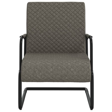 vidaXL Silla voladiza cuero sintético gris