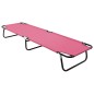 vidaXL Tumbona plegable de acero rosa vidaXL Tumbona plegable de acero rosa