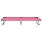 vidaXL Tumbona plegable de acero rosa vidaXL Tumbona plegable de acero rosa