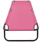 vidaXL Tumbona plegable de acero rosa vidaXL Tumbona plegable de acero rosa