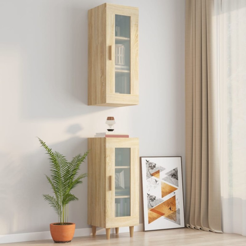 vidaXL Armario colgante de pared roble Sonoma 34,5x34x90 cm