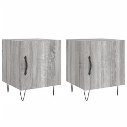 vidaXL Mesitas noche 2 uds madera ingeniería gris Sonoma 40x40x50 cm