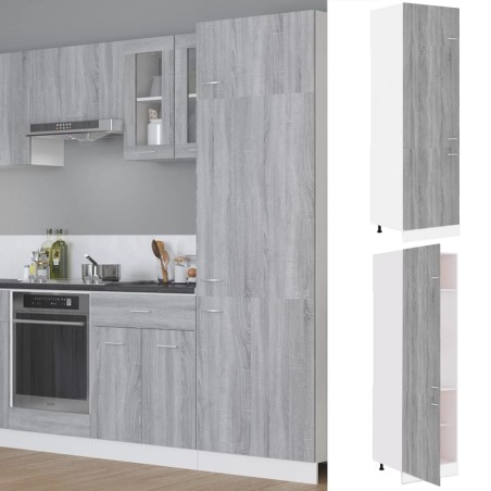 vidaXL Armario para frigorífico madera gris Sonoma 60x57x207 cm