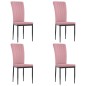 vidaXL Sillas de comedor 4 unidades terciopelo rosa vidaXL Sillas de comedor 4 unidades terciopelo rosa