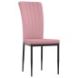 vidaXL Sillas de comedor 4 unidades terciopelo rosa vidaXL Sillas de comedor 4 unidades terciopelo rosa