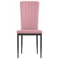vidaXL Sillas de comedor 4 unidades terciopelo rosa vidaXL Sillas de comedor 4 unidades terciopelo rosa