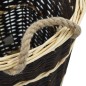 vidaXL Cesto para leña con correas transporte sauce natural 50x44x58cm vidaXL Cesto para leña con correas transporte sauce natural 50x44x58cm