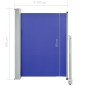 vidaXL Toldo lateral retráctil de jardín azul 100x300 cm