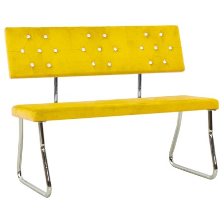 vidaXL Banco de terciopelo amarillo mostaza 110 cm