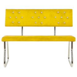 vidaXL Banco de terciopelo amarillo mostaza 110 cm