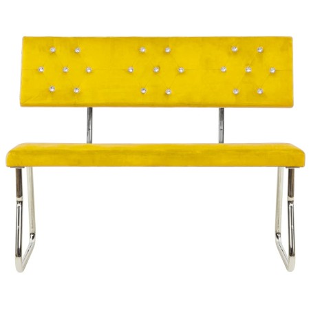 vidaXL Banco de terciopelo amarillo mostaza 110 cm