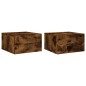 vidaXL Mesitas de noche de pared 2 uds color roble ahumado 35x35x20 cm vidaXL Mesitas de noche de pared 2 uds color roble ahumado 35x35x20 cm