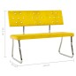 vidaXL Banco de terciopelo amarillo mostaza 110 cm vidaXL Banco de terciopelo amarillo mostaza 110 cm