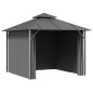 vidaXL Cenador con paredes laterales y techo doble antracita 3x3 m vidaXL Cenador con paredes laterales y techo doble antracita 3x3 m