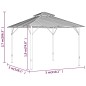 vidaXL Cenador con paredes laterales y techo doble antracita 3x3 m vidaXL Cenador con paredes laterales y techo doble antracita 3x3 m