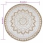 vidaXL Alfombra redonda 90 cm yute trenzado estampado