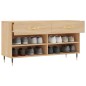 vidaXL Banco zapatero madera de ingeniería roble Sonoma 102x35x55 cm