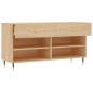vidaXL Banco zapatero madera de ingeniería roble Sonoma 102x35x55 cm