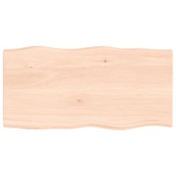 vidaXL Tablero de mesa madera maciza roble borde natural 80x40x2 cm