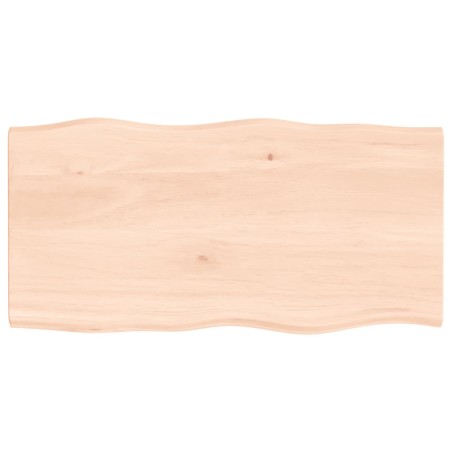 vidaXL Tablero de mesa madera maciza roble borde natural 80x40x2 cm
