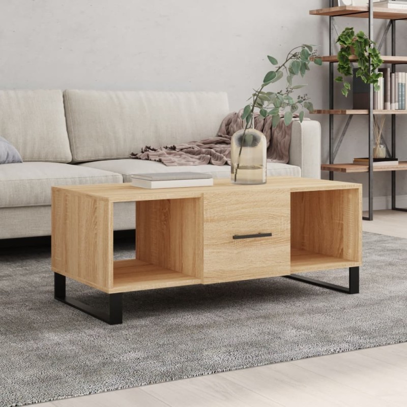vidaXL Mesa de centro madera contrachapada roble Sonoma 102x50x40 cm vidaXL Mesa de centro madera contrachapada roble Sonoma 102x50x40 cm