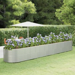 vidaXL Jardinera de acero recubrimiento en polvo gris 554x100x68 cm