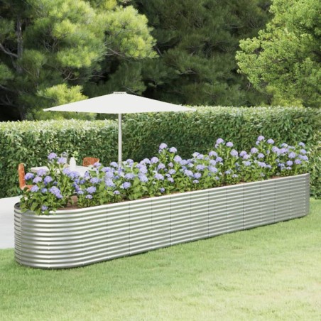 vidaXL Jardinera de acero recubrimiento en polvo gris 554x100x68 cm