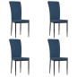 vidaXL Sillas de comedor 4 unidades terciopelo azul