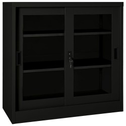 vidaXL Armario con puerta corredera acero negro 90x40x90 cm