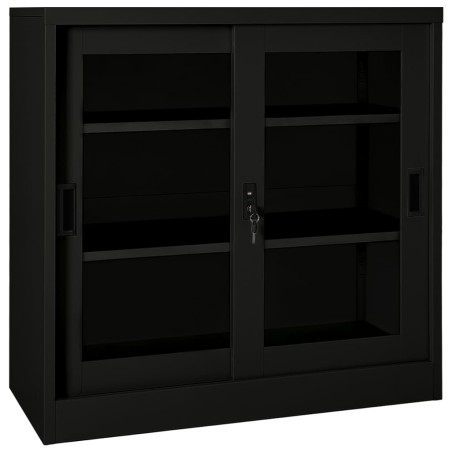 vidaXL Armario con puerta corredera acero negro 90x40x90 cm
