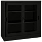 vidaXL Armario con puerta corredera acero negro 90x40x90 cm vidaXL Armario con puerta corredera acero negro 90x40x90 cm