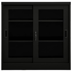 vidaXL Armario con puerta corredera acero negro 90x40x90 cm