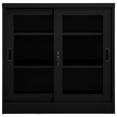 vidaXL Armario con puerta corredera acero negro 90x40x90 cm