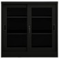 vidaXL Armario con puerta corredera acero negro 90x40x90 cm vidaXL Armario con puerta corredera acero negro 90x40x90 cm