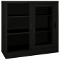 vidaXL Armario con puerta corredera acero negro 90x40x90 cm vidaXL Armario con puerta corredera acero negro 90x40x90 cm